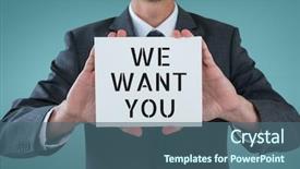  Presentation with business card - Amazing presentation design having business man holding a card backdrop and a ocean colored foreground