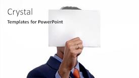  Presentation with business card - Beautiful presentation featuring business-man-holding-a-card backdrop and a white colored foreground