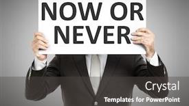  Presentation with paper - PPT theme enhanced with business-man-holding-a-paper background and a dark gray colored foreground