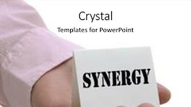  Presentation with synergy - Slide deck with business man holding synergy sign background and a white colored foreground
