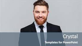  Presentation with black business - Presentation theme consisting of business man in black suit background and a ocean colored foreground