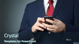  Presentation with blue business - Colorful PPT layouts enhanced with business man in blue suit backdrop and a tawny brown colored foreground