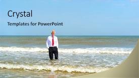  Presentation with formal - Presentation enhanced with business man in formal suit background and a  colored foreground