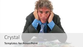  Presentation with money - PPT layouts consisting of business-man-is-making-money background and a white colored foreground