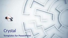  Presentation with maze - Colorful slide deck enhanced with business man looking at circular backdrop and a  colored foreground