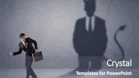  Presentation with demon - Beautiful presentation theme featuring business man looking at his backdrop and a gray colored foreground