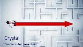  Presentation with red white blue business - Presentation theme consisting of business man looking at maze background and a sky blue colored foreground