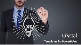  Presentation with graphic - Theme with business man mid section drawing background and a dark gray colored foreground