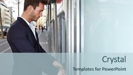  Presentation with atm - Slide set consisting of business man on atm getting background and a lemonade colored foreground