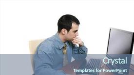  Presentation with red white blue business - Slides with business man on white background background and a ocean colored foreground