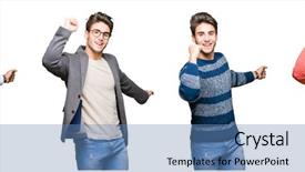  Presentation with moving business - Audience pleasing slide deck consisting of business man over isolated background backdrop and a teal colored foreground