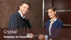  Presentation with business hotel - Slides enhanced with business-man-pays background and a tawny brown colored foreground