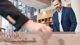  Presentation with football - Slide set featuring business-man-playing-table-football background and a coral colored foreground