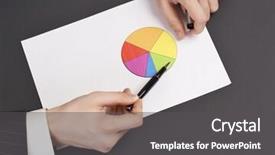  Presentation with diagram - Theme featuring business-man-pointing-at-diagram background and a  colored foreground