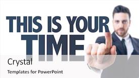  Presentation with once upon a time text - Beautiful PPT theme featuring business man pointing the text backdrop and a white colored foreground