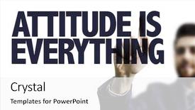  Presentation with everything - Beautiful slide deck featuring business man pointing the text backdrop and a white colored foreground