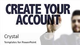  Presentation with create - Audience pleasing slide set consisting of business man pointing the text backdrop and a white colored foreground