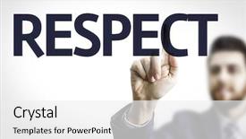  Presentation with respect - Slides with business man pointing to transparent background and a white colored foreground