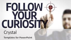  Presentation with curiosity - Audience pleasing PPT theme consisting of business man pointing to transparent backdrop and a white colored foreground