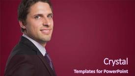  Presentation with maroon - PPT theme featuring business man portrait against maroon background and a tawny brown colored foreground