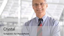  Presentation with army modern combatives - Presentation theme featuring business man portrait in modern background and a light gray colored foreground