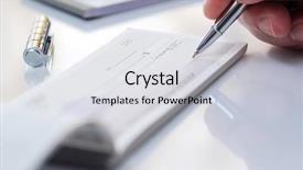  Presentation with writing - Theme enhanced with business man prepare writing background and a light gray colored foreground