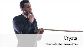  Presentation with bond - Beautiful PPT layouts featuring business man pulling and bond tied with rope concept isolated on white background in studio backdrop and a white colored foreground