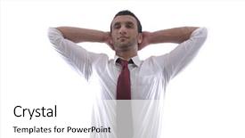  Presentation with bond - Slide deck having business man pulling and bond tied with rope concept isolated on white background in studio background and a white colored foreground