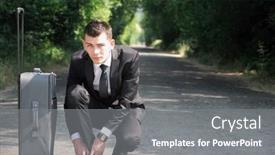  Presentation with ready - Slide set featuring business-man-ready-to-go background and a  colored foreground