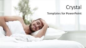  Presentation with hotel business - Colorful PPT layouts enhanced with business man resting backdrop and a white colored foreground