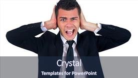  Presentation with show - Slides having business man show stop sign background and a navy blue colored foreground