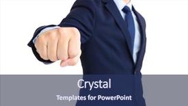  Presentation with 3d man business leader - Colorful slide deck enhanced with business man showing a punch backdrop and a  colored foreground