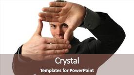  Presentation with frame - PPT theme with business man sign construction - young businessmen making a hand background and a tawny brown colored foreground