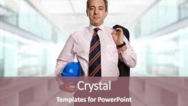  Presentation with blue gears engineering technology backdrop - PPT layouts featuring business man sign industry - engineer with blue hardhat background and a  colored foreground