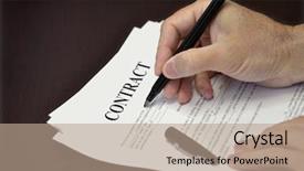  Presentation with agreement signing - Cool new presentation theme with business man signing contract backdrop and a  colored foreground