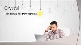  Presentation with light bulbs - Beautiful PPT layouts featuring bright idea light bulb backdrop and a white colored foreground