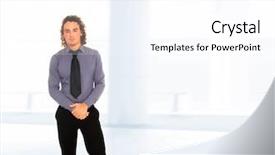  Presentation with clear - Beautiful theme featuring business man standing in clear office background backdrop and a white colored foreground