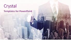  Presentation with house roof and roofing business - Slide deck having business man standing on roof background and a sky blue colored foreground