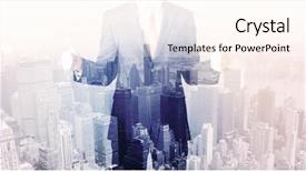  Presentation with house roof and roofing business - Beautiful theme featuring business man standing on roof backdrop and a cream colored foreground