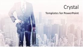  Presentation with roof - Slides featuring business man standing on roof background and a  colored foreground