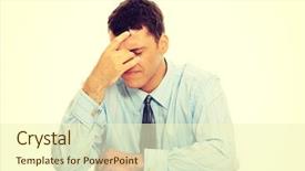  Presentation with depression - Amazing PPT layouts having business man stress or depression backdrop and a cream colored foreground