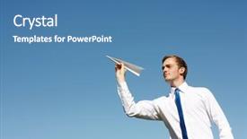  Presentation with plane - Slides consisting of business man throwing a paper background and a teal colored foreground