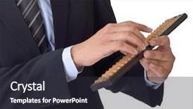  Presentation with chinese traditional - Slides featuring business man use abacus of chinese traditional financial tool background and a wine colored foreground