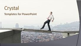  Presentation with danger - PPT theme having improvisation - business man walk on danger background and a cream colored foreground