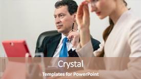  Presentation with challenge - Beautiful slide deck featuring business man wearing a blue backdrop and a coral colored foreground