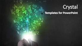  Presentation with business abstract - Presentation theme featuring business-man-with-abstract-glowing background and a dark gray colored foreground