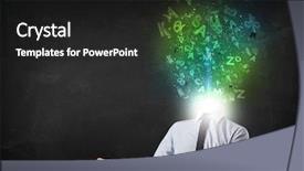  Presentation with business abstract - Colorful presentation theme enhanced with business-man-with-abstract-glowing backdrop and a dark gray colored foreground