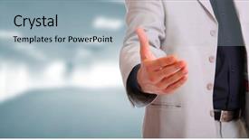  Presentation with ready - Presentation theme enhanced with business man with an open background and a  colored foreground