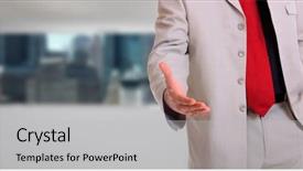  Presentation with ready - Amazing slide set having business man with an open backdrop and a  colored foreground