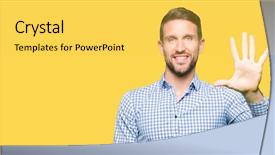  Presentation with blue eyes technology eye scan - PPT theme consisting of business man with blue eye background and a  colored foreground